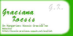 graciana kocsis business card